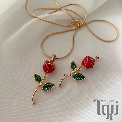 گردنبند گل رز ژوپینگ