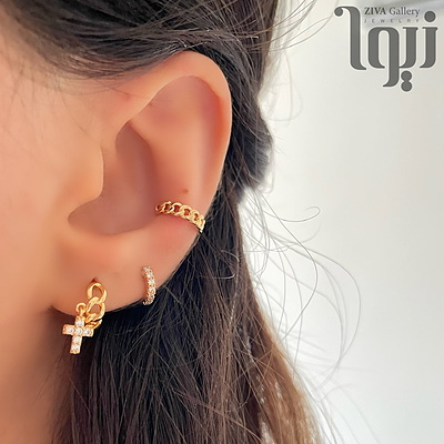 گوشواره کارتیر با آویز صلیب ژوپینگ