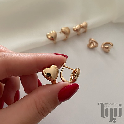 گوشواره های قلب آیینه ای ژوپینگ
