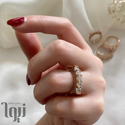 انگشتر تاج پنج نگین ژوپینگ